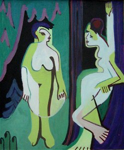 Ernst Ludwig Kirchner Nackte Frauen auf Waldwiese 1928-1. Free illustration for personal and commercial use.