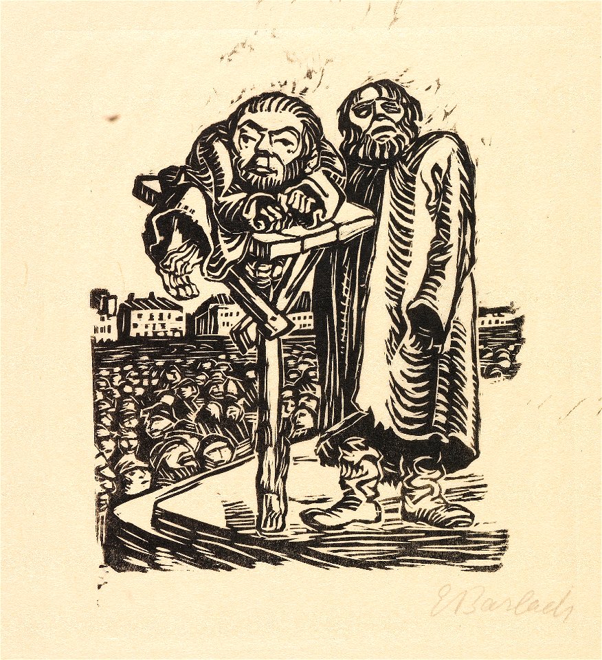 Ernst Barlach Holzschnitt aus Der Kopf 2