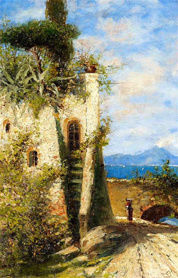 Ernst Hanfstaengl Blick auf den Vesuv