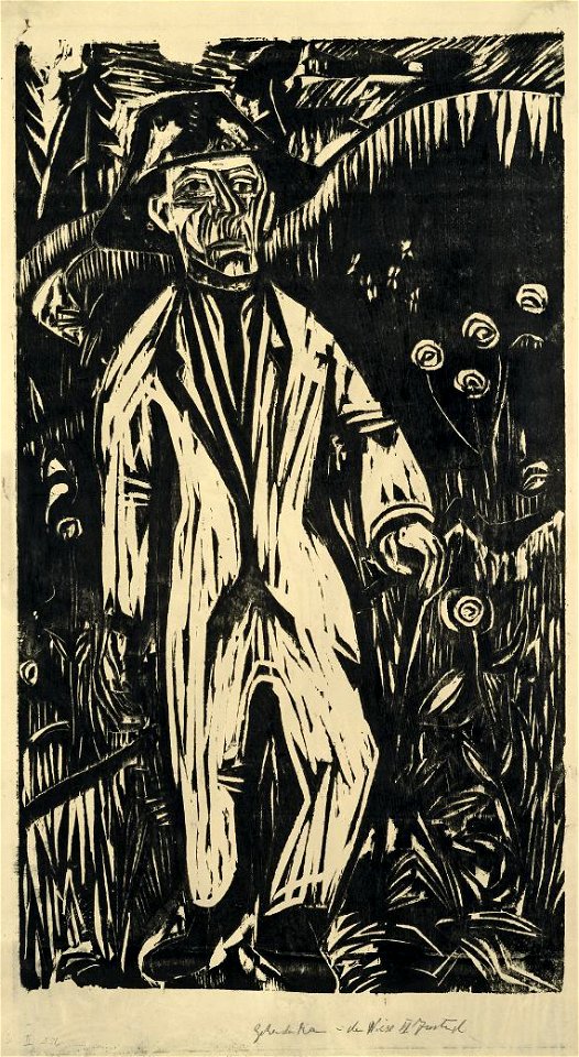 Ernst Ludwig Kirchner Gehender Mann in der Wiese