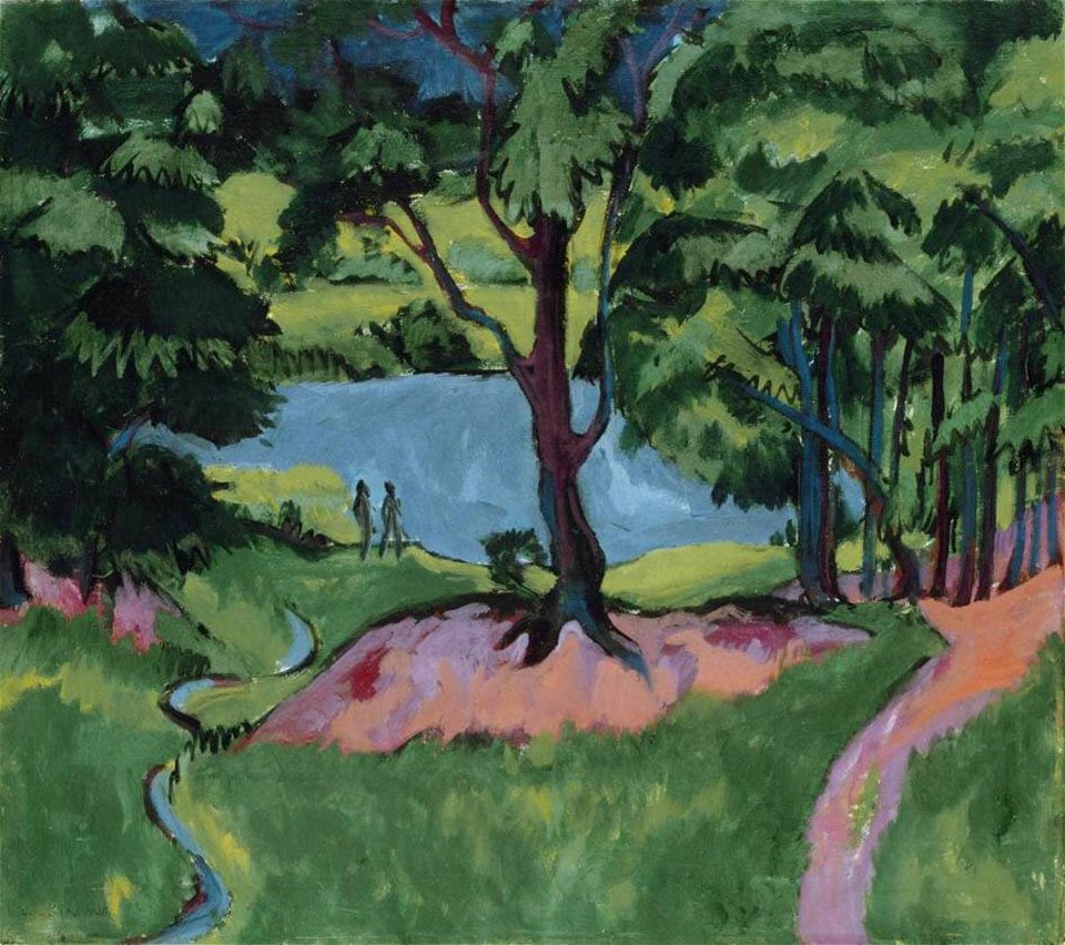 Ernst Ludwig Kirchner, 1911, Bohemian Forest Lake, 81 x 90.6 cm, Pinakothek der Moderne