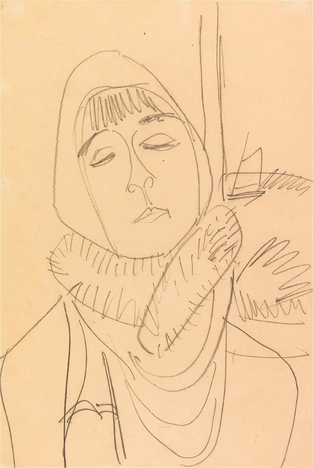 Ernst Ludwig Kirchner Porträt Erna Schilling c1911-1913