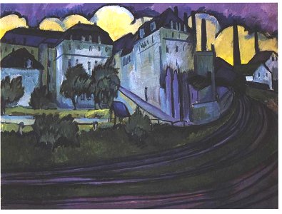Ernst Ludwig Kirchner- Einfahrt zum Altstädter Güterbahnhof Dresden, 1911