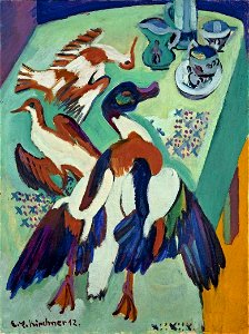 Ernst Ludwig Kirchner Stilleben mit Ente und Schnepfen