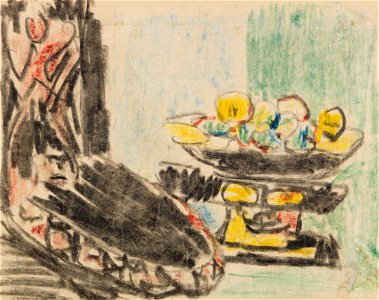Ernst Ludwig Kirchner Stillleben neben geschnitztem Stuhl 1909