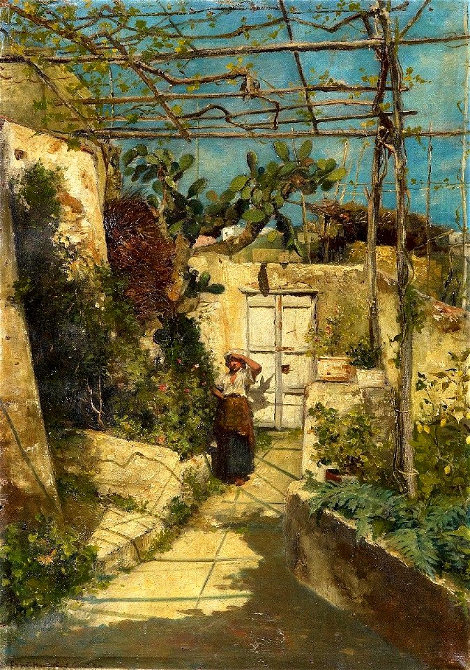 Ernst Hanfstaengl Garten mit Pergola