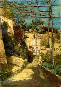Ernst Hanfstaengl Garten mit Pergola