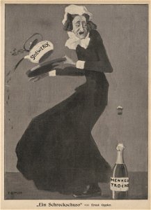 Ernst Oppler - Ein Schreckschuss, 1904. Free illustration for personal and commercial use.