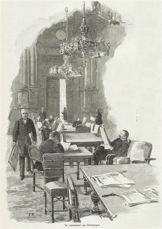 Ernst Henseler - Im Lesezimmer des Reichstags