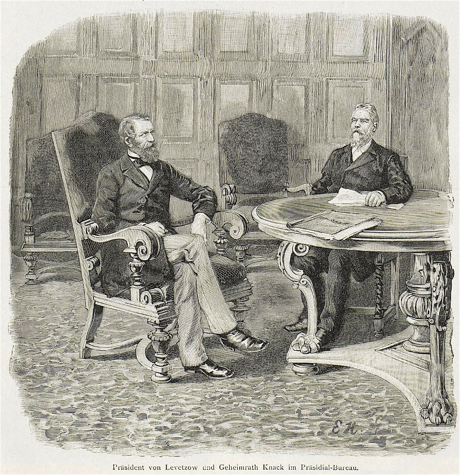 Ernst Henseler - Reichstagspräsident Albert von Levetzow und Geheimrat Oskar Knack im Präsidial-Bureau