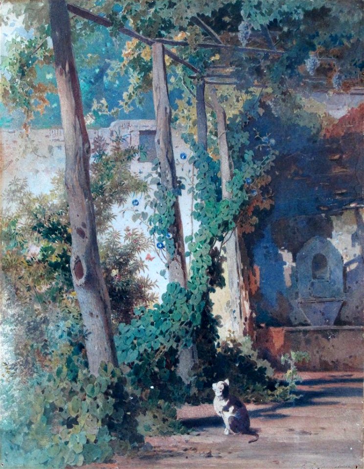 Ernst Schweinfurth Garten Aquarell