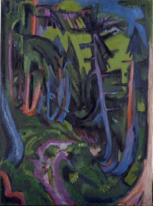 Ernst Ludwig Kirchner - Mountain Forest Path - Google Art Project. Free illustration for personal and commercial use.