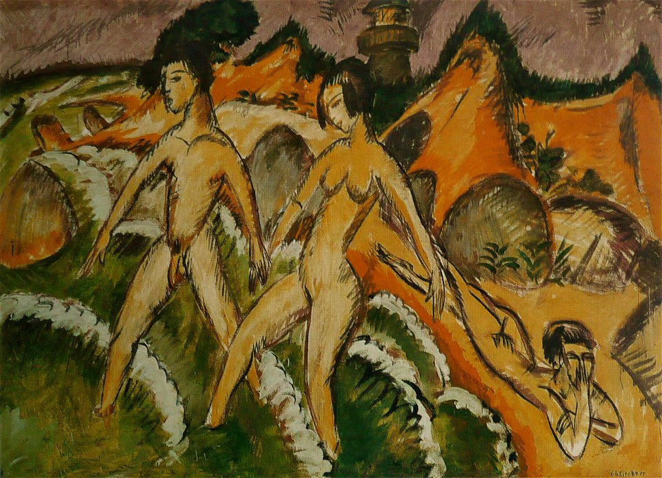 Ernst Ludwig Kirchner - Personnes entrant dans la mer