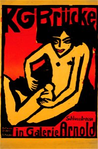 Ernst Ludwig Kirchner - Poster for the exhibition for the artists' group Die Brücke at the Arnold Gallery Dresden - Google Art Project