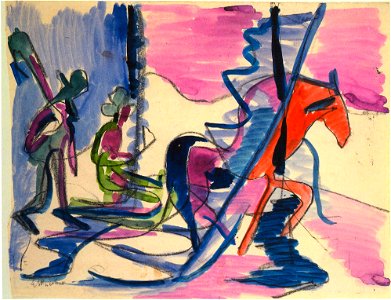 Ernst Ludwig Kirchner - Schlitten im Nebel - 1928-29