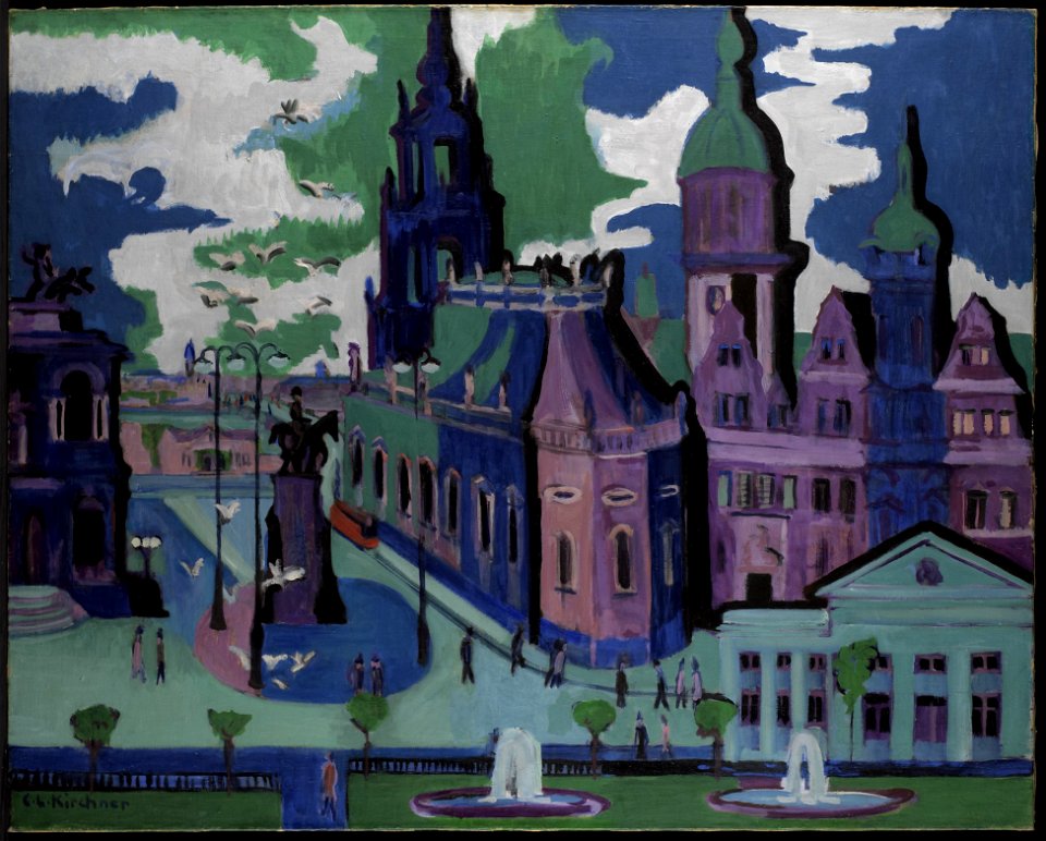 Ernst Ludwig Kirchner - View of Dresden Schlossplatz - 64.23 - Minneapolis Institute of Arts