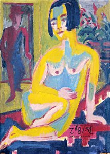 Ernst Ludwig Kirchner - Desnudo femenino sentado. Estudio (reverso)