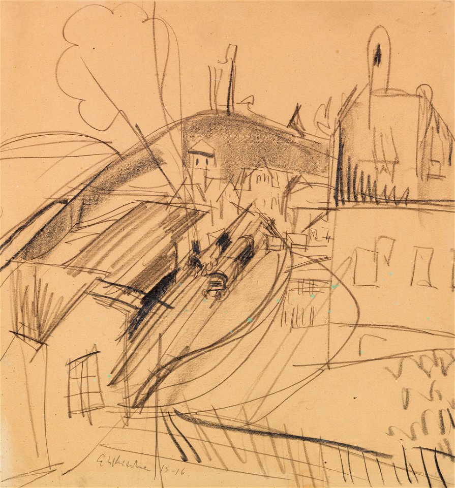 Ernst Ludwig Kirchner Bahnhof Königstein 1915-16