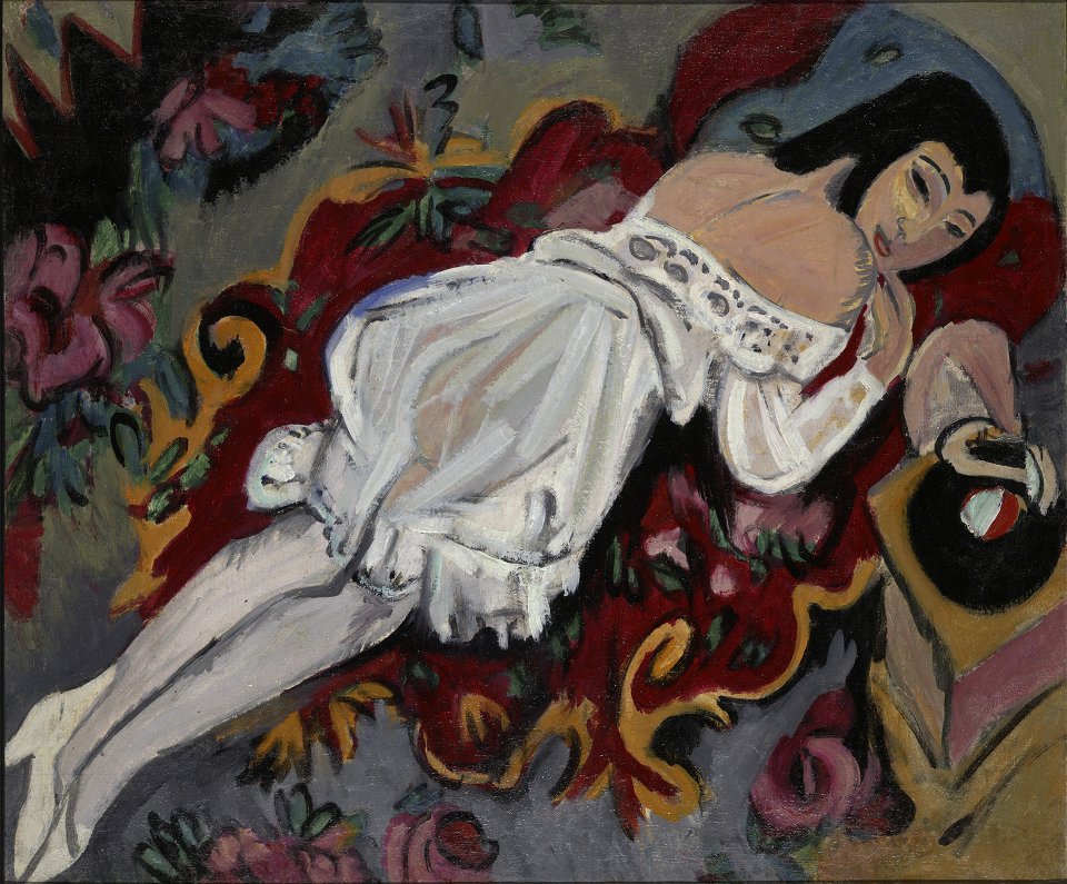 Ernst Ludwig Kirchner - Girl in White Chemise - 1962.44 - Yale University Art Gallery