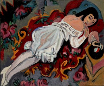Ernst Ludwig Kirchner - Girl in White Chemise - 1962.44 - Yale University Art Gallery