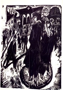 Ernst Ludwig Kirchner Frauen am Potsdamer Platz Holzschnitt 1914