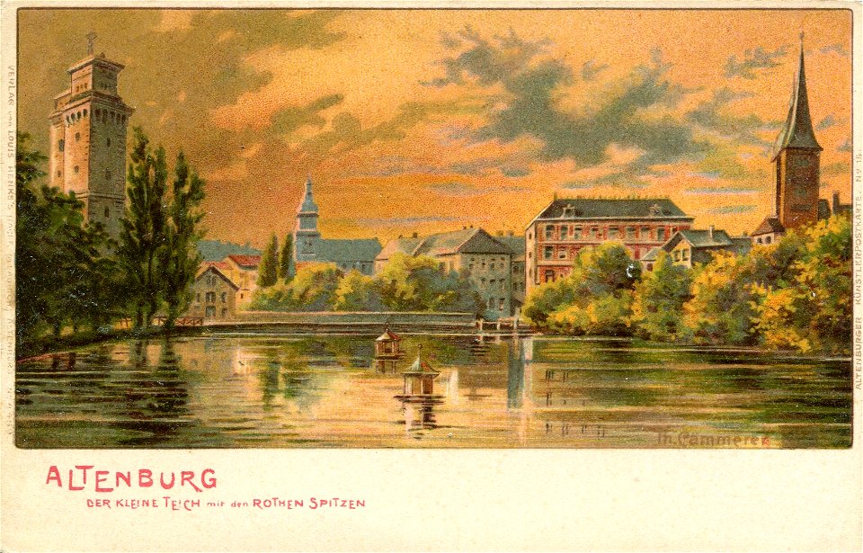 Erwin Spindler Ansichtskarte Altenburg-Der kleine Teich