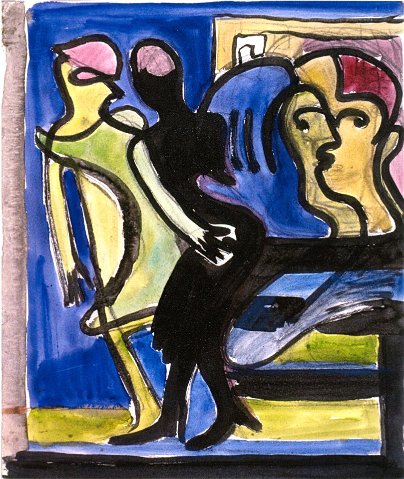 Ernst Ludwig Kirchner - Straßenszene - Durchblick in Cafe 1935
