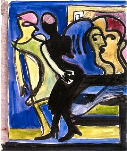Ernst Ludwig Kirchner - Straßenszene - Durchblick in Cafe 1935