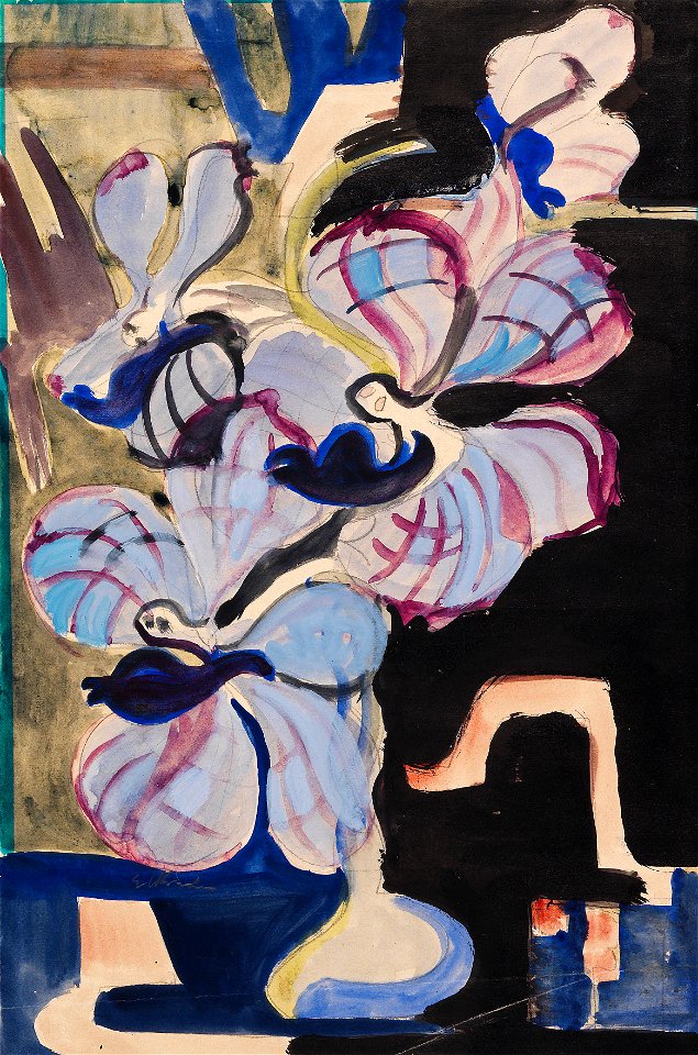 Ernst Ludwig Kirchner Stillleben mit Orchideen (Tanzende Traumwesen)