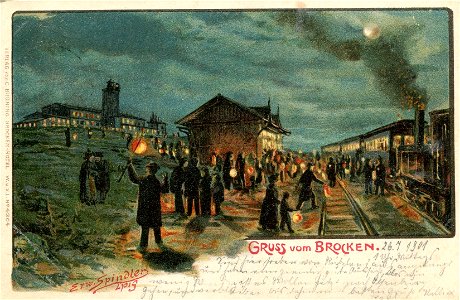 Erwin Spindler Ansichtskarte Brocken-Nacht