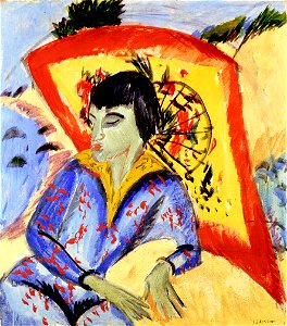 Ernst Ludwig Kirchner Erna mit Japanschirm