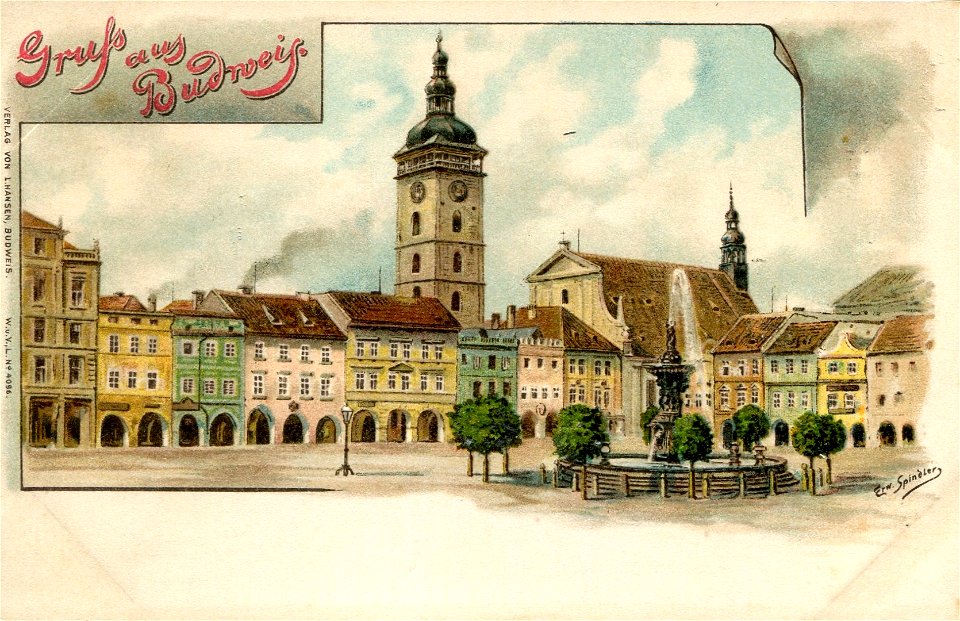 Erwin Spindler Ansichtskarte Budweis