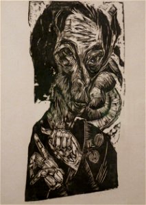Ernst Ludwig Kirchner-Kopf des Kranken I-1917. Free illustration for personal and commercial use.