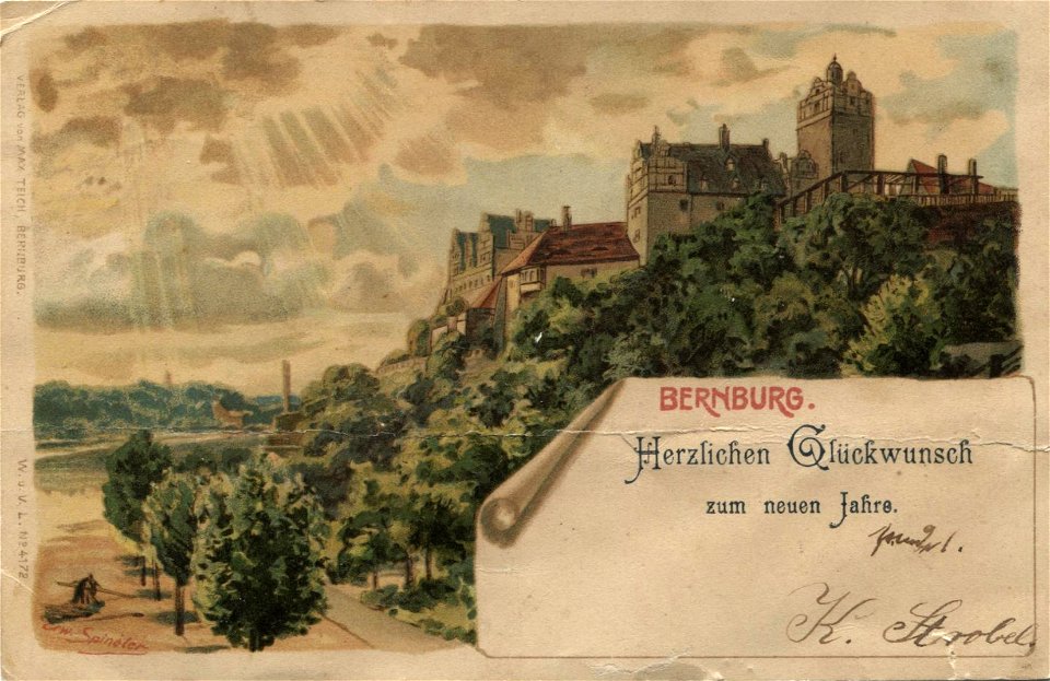 Erwin Spindler Ansichtskarte Bernburg 4