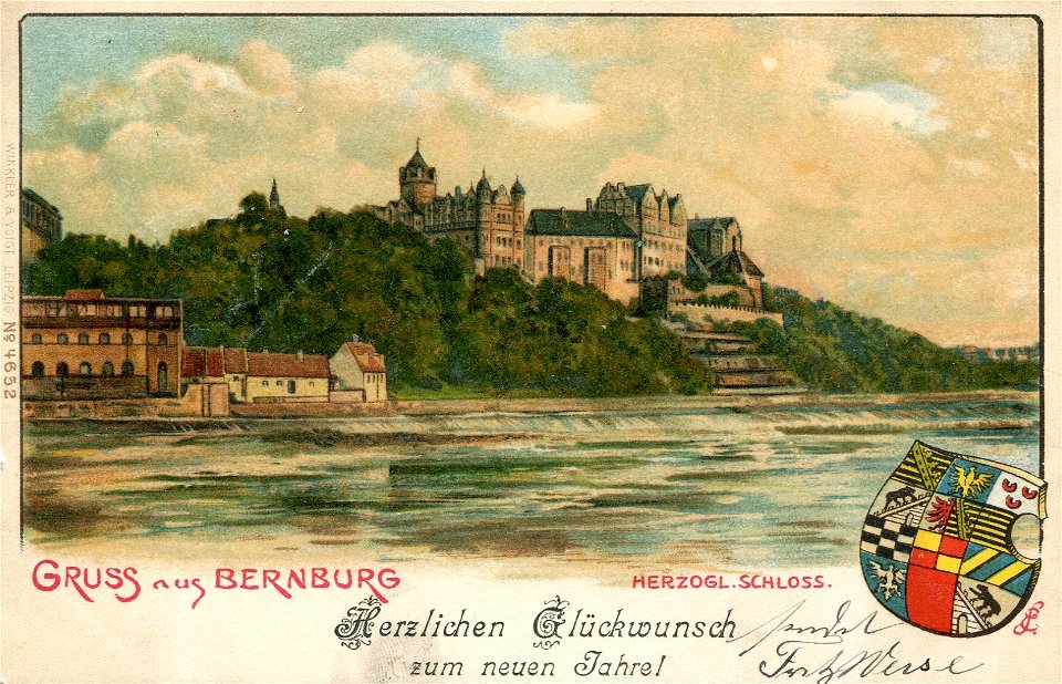 Erwin Spindler Ansichtskarte Bernburg-Wappen2