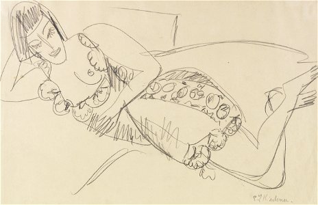Ernst Ludwig Kirchner Liegender Frauenakt c1915
