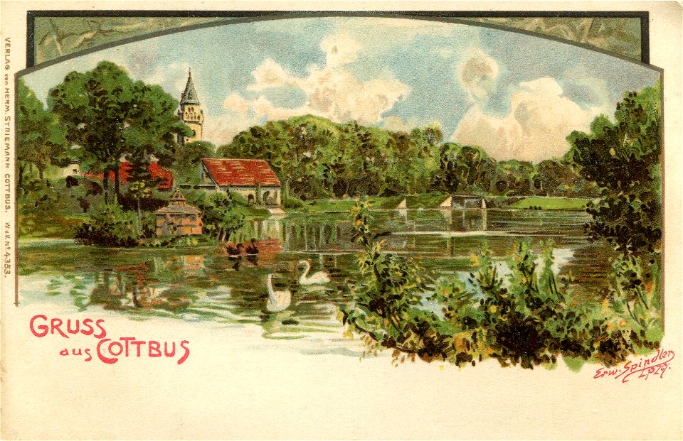 Erwin Spindler Ansichtskarte Cottbus-Teich