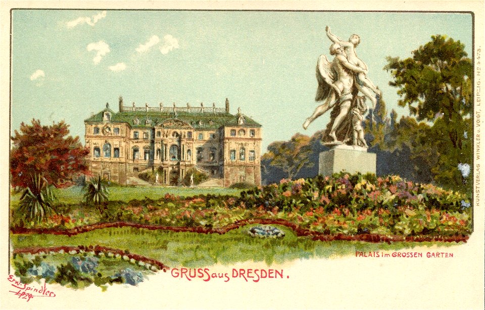 Erwin Spindler Ansichtskarte Dresden-Großer Garten