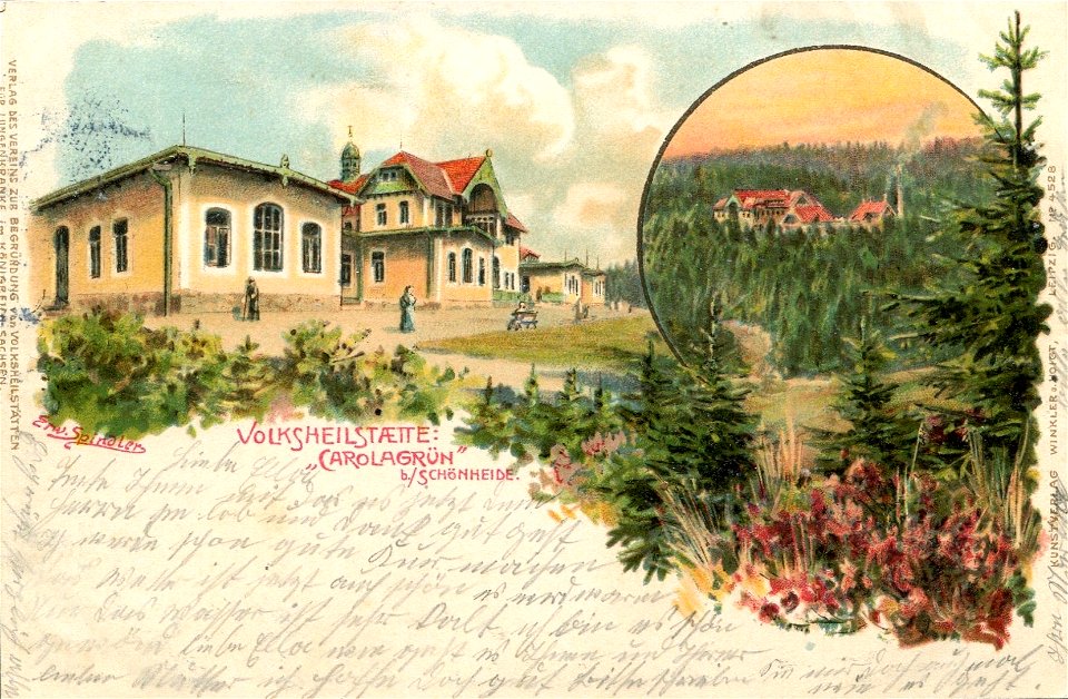Erwin Spindler Ansichtskarte Carolagrün-Rundbild