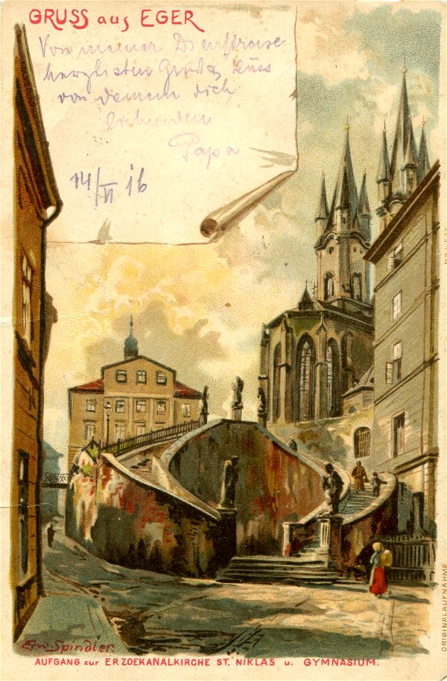Erwin Spindler Ansichtskarte Eger-H1