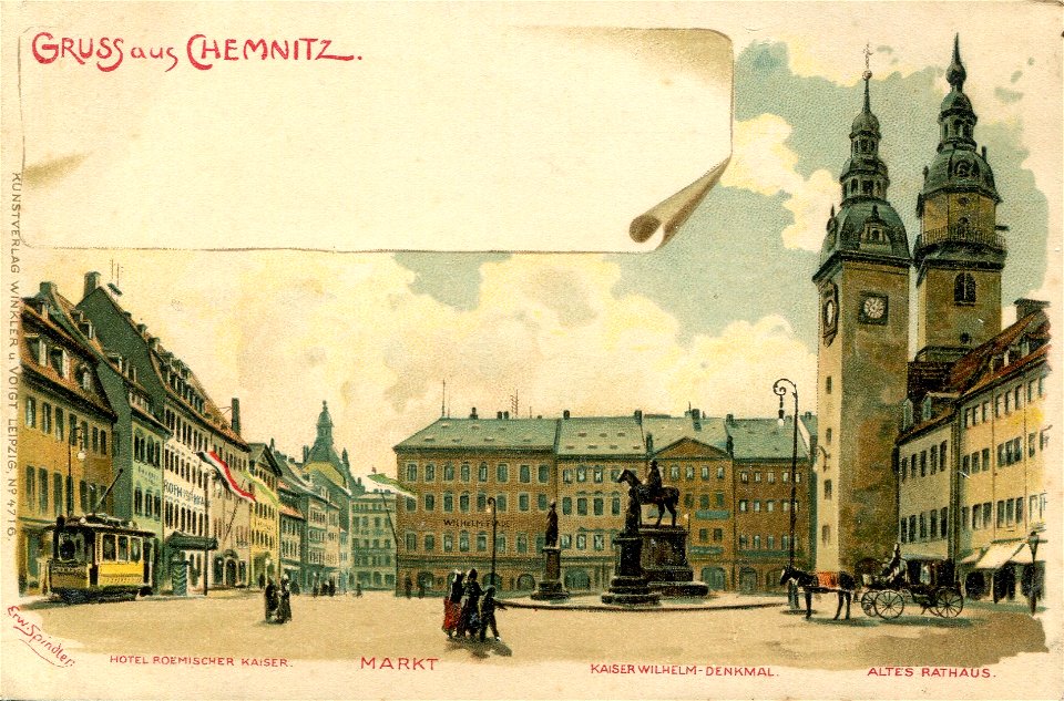 Erwin Spindler Ansichtskarte Chemnitz-Markt