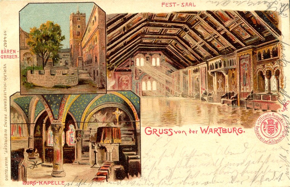 Erwin Spindler Ansichtskarte Eisenach-Wartburg-Bärengraben