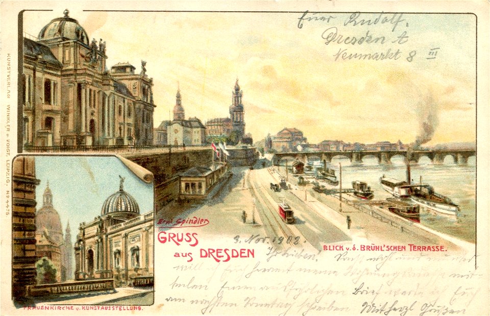 Erwin Spindler Ansichtskarte Dresden-Brühlsche