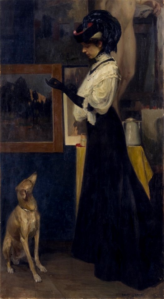 Ernst Lübbert - Dame mit Windspiel - BG-M 2356^81 - Berlinische Galerie