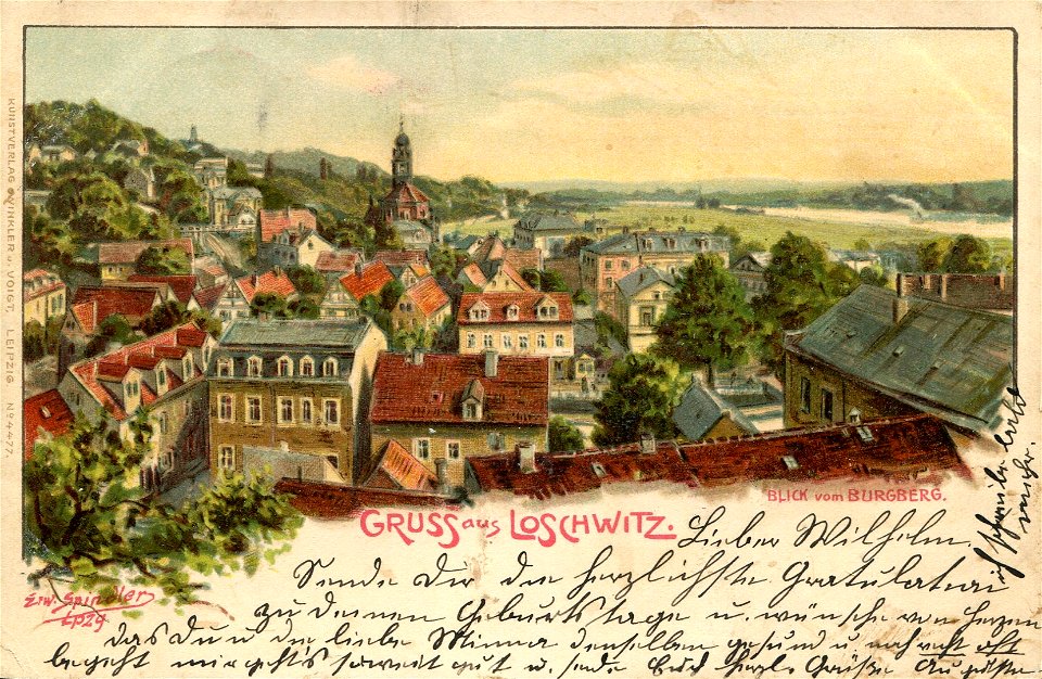 Erwin Spindler Ansichtskarte Dresden-Loschwitz-Burgberg