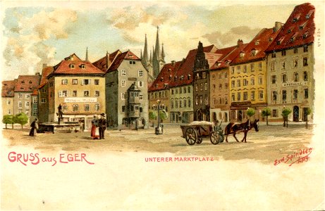 Erwin Spindler Ansichtskarte Eger-Markt