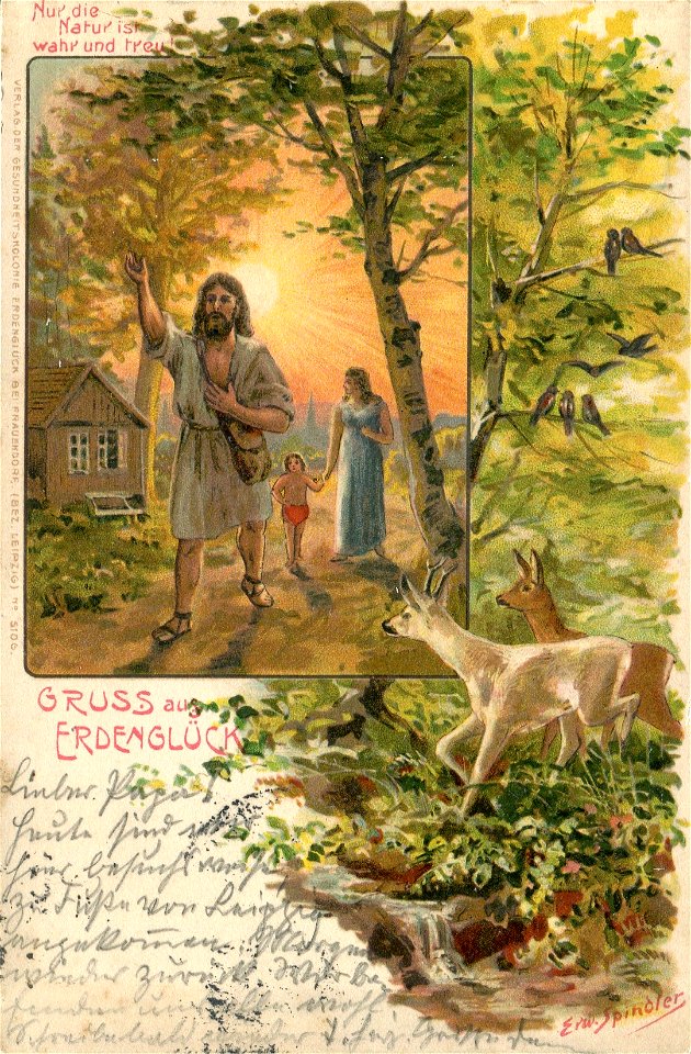 Erwin Spindler Ansichtskarte Erdenglück-Nur d Natur