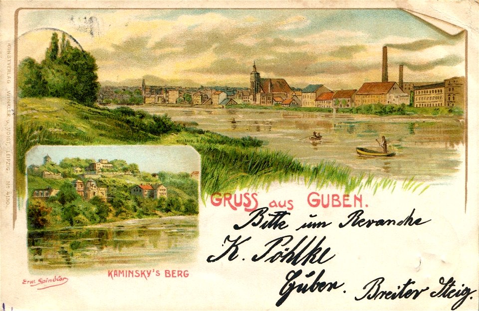 Erwin Spindler Ansichtskarte Guben