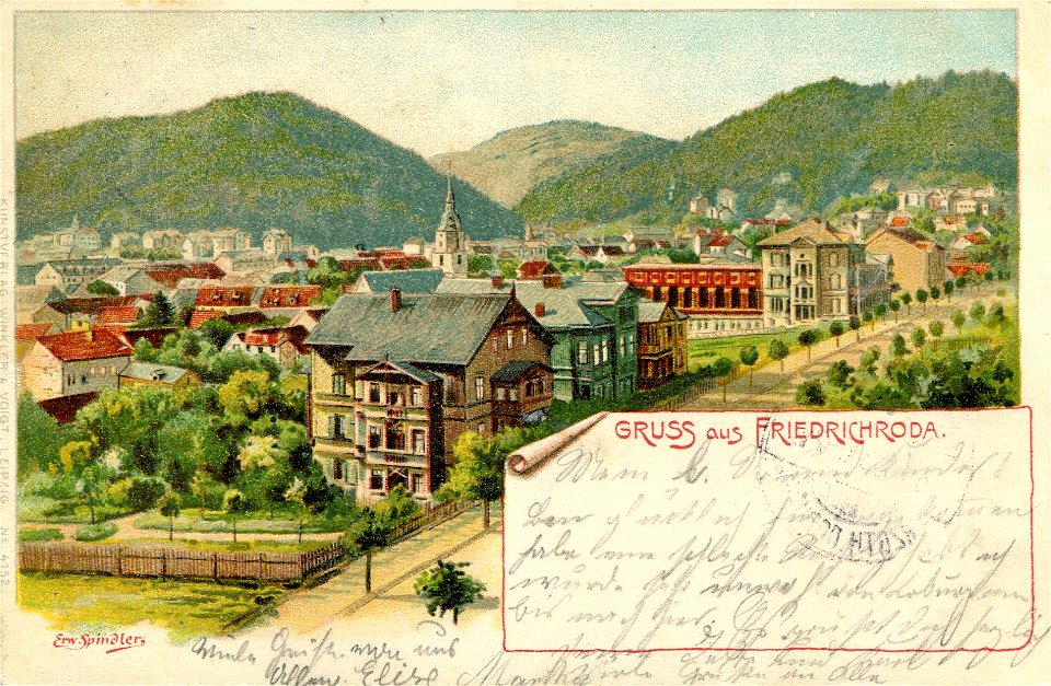 Erwin Spindler Ansichtskarte Friedrichroda-Panorama2