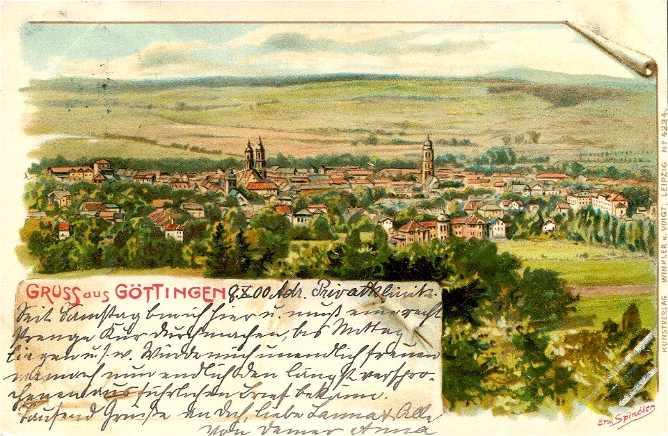 Erwin Spindler Ansichtskarte Göttingen